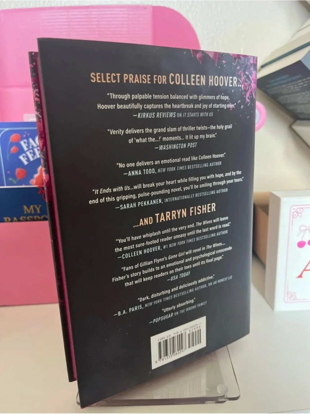 Never Never by Colleen Hoover & Tarryn Fisher - Black with Pink Accent Hardcover